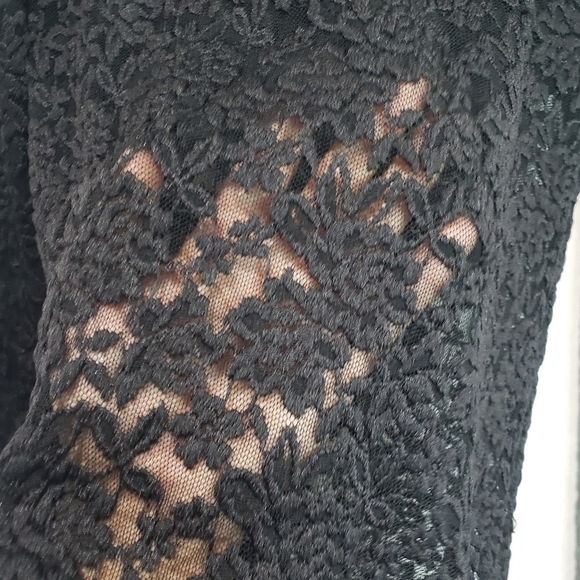 Emma & Sam Black Long Sleeves Lace Top Size Large - Picture 4 of 11